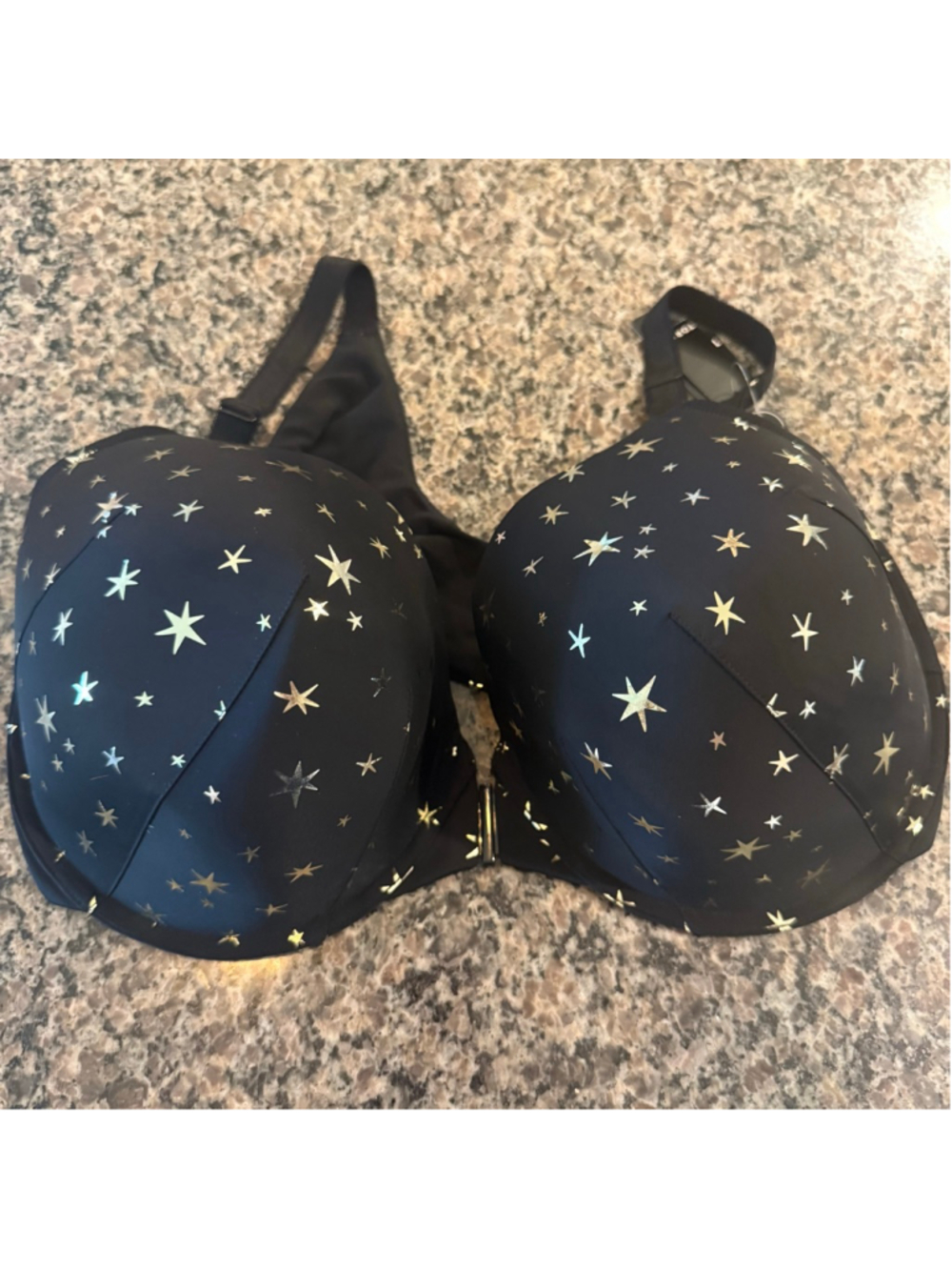Women's TORRID Black Gold Starburst Front-Close T-Shirt Bra 46DDD